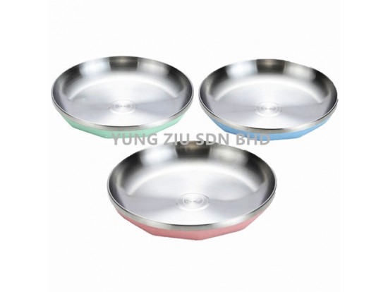 (1PCS)XB6510#24CM 304 STAINLESS STEEL WHEAT PLATE